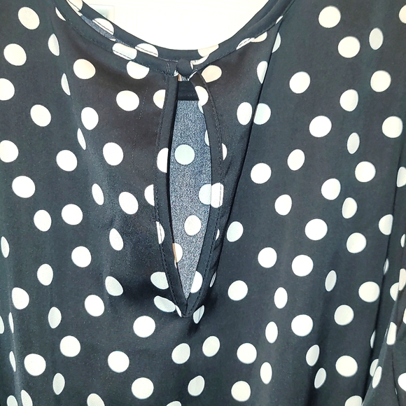 Polka Dot A-Line Mini Dress- Black White A New Day - Picture 11 of 14